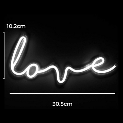 Quirky Love Neon Sign Wall Hanging Light | Battery & USB Operated