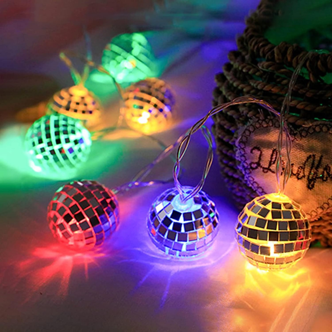 LED Disco Ball Mirror String Light | Multi Color