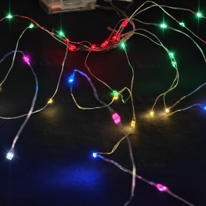 Copper Wire Fairy LED Lights with Waterfall Effect | Battery Operated | 8 Function Remote Control | Multi LED