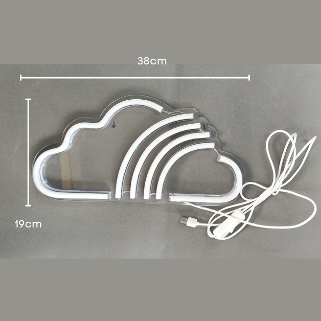 Cloud with Rainbow Neon Sign Light Wall Hanging | USB Operated