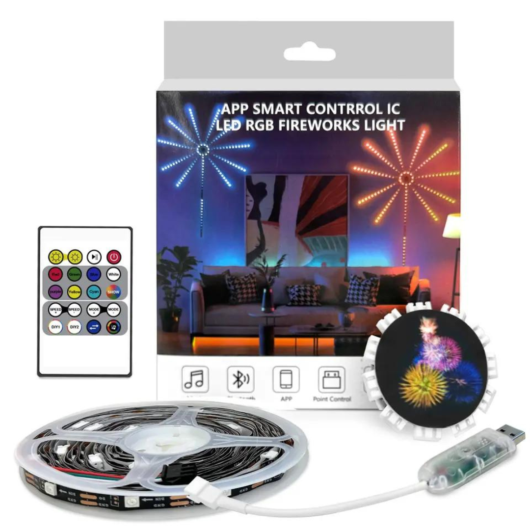 Smart RGBIC LED Firework Lights | Music Sync | App & Remote Control - Ganpati Decoration