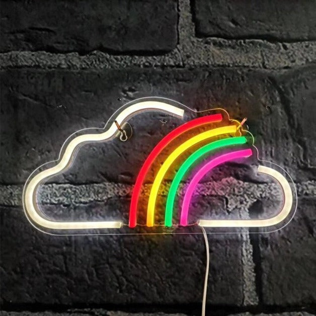 Cloud with Rainbow Neon Sign Light Wall Hanging | USB Operated