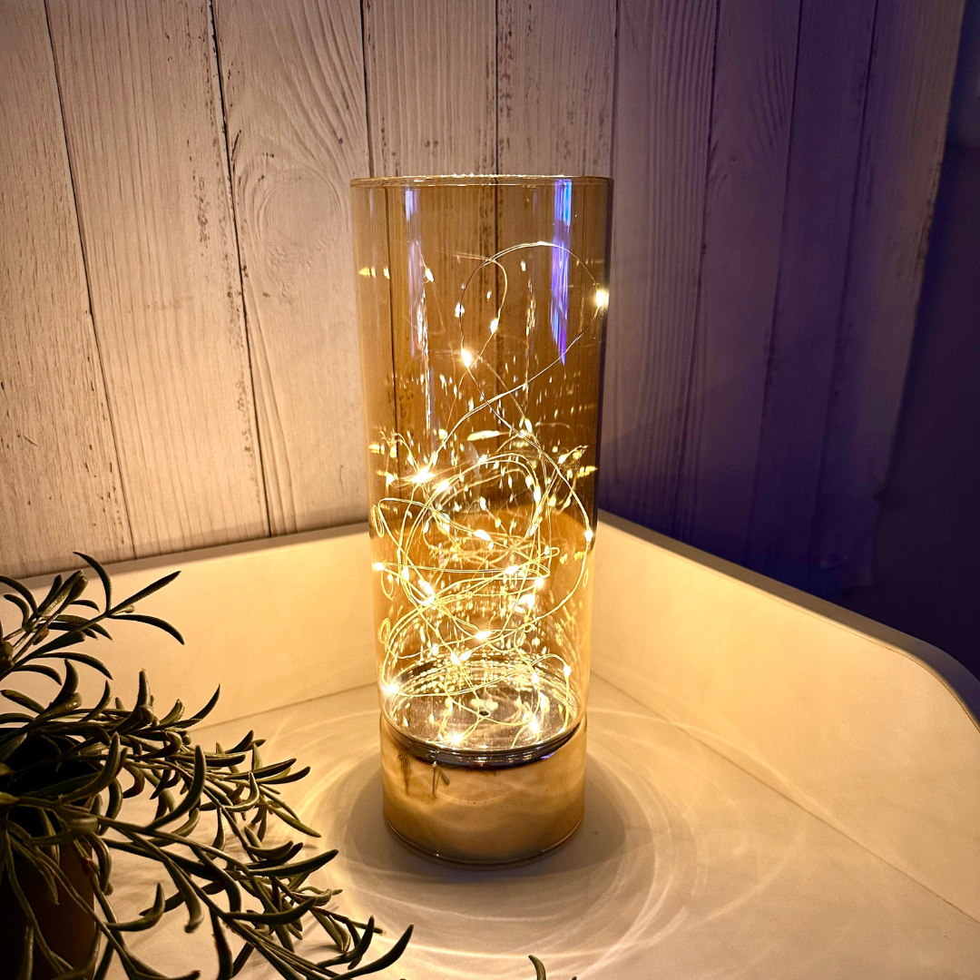 Glass Table Lamps with Fairy Lights | Open Top Glass