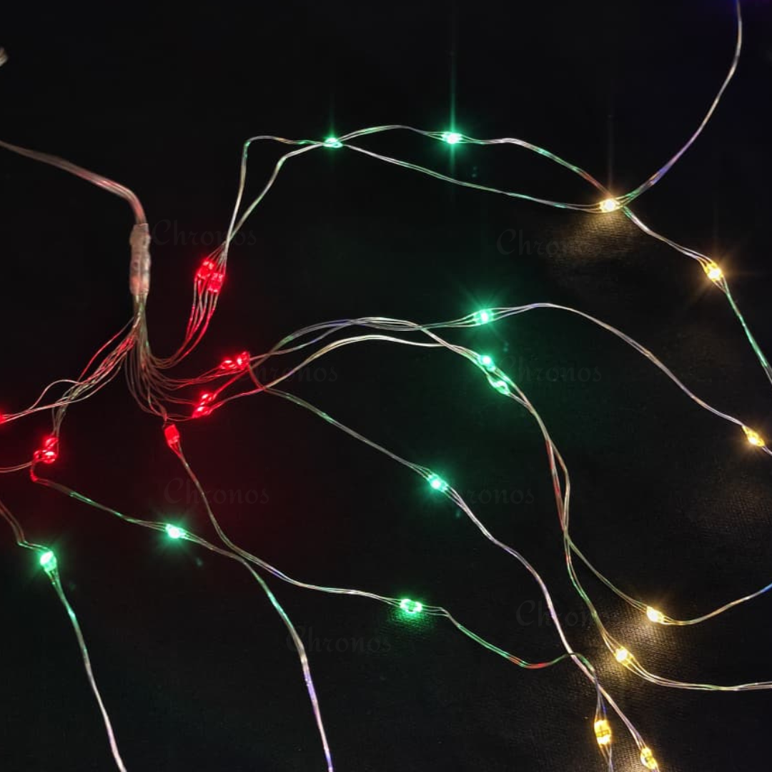 Copper Wire Fairy LED Lights with Waterfall Effect | Battery Operated | 8 Function Remote Control | Multi LED
