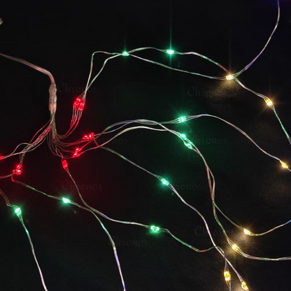 Copper Wire Fairy LED Lights with Waterfall Effect | Battery Operated | 8 Function Remote Control | Multi LED