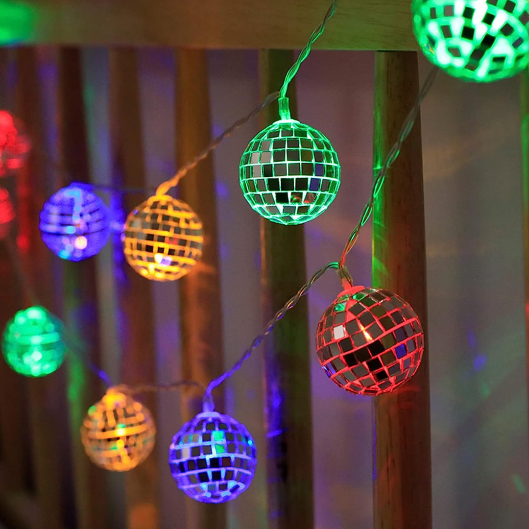 LED Disco Ball Mirror String Light | Multi Color