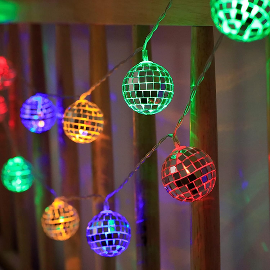 LED Disco Ball Mirror String Light | Multi Color