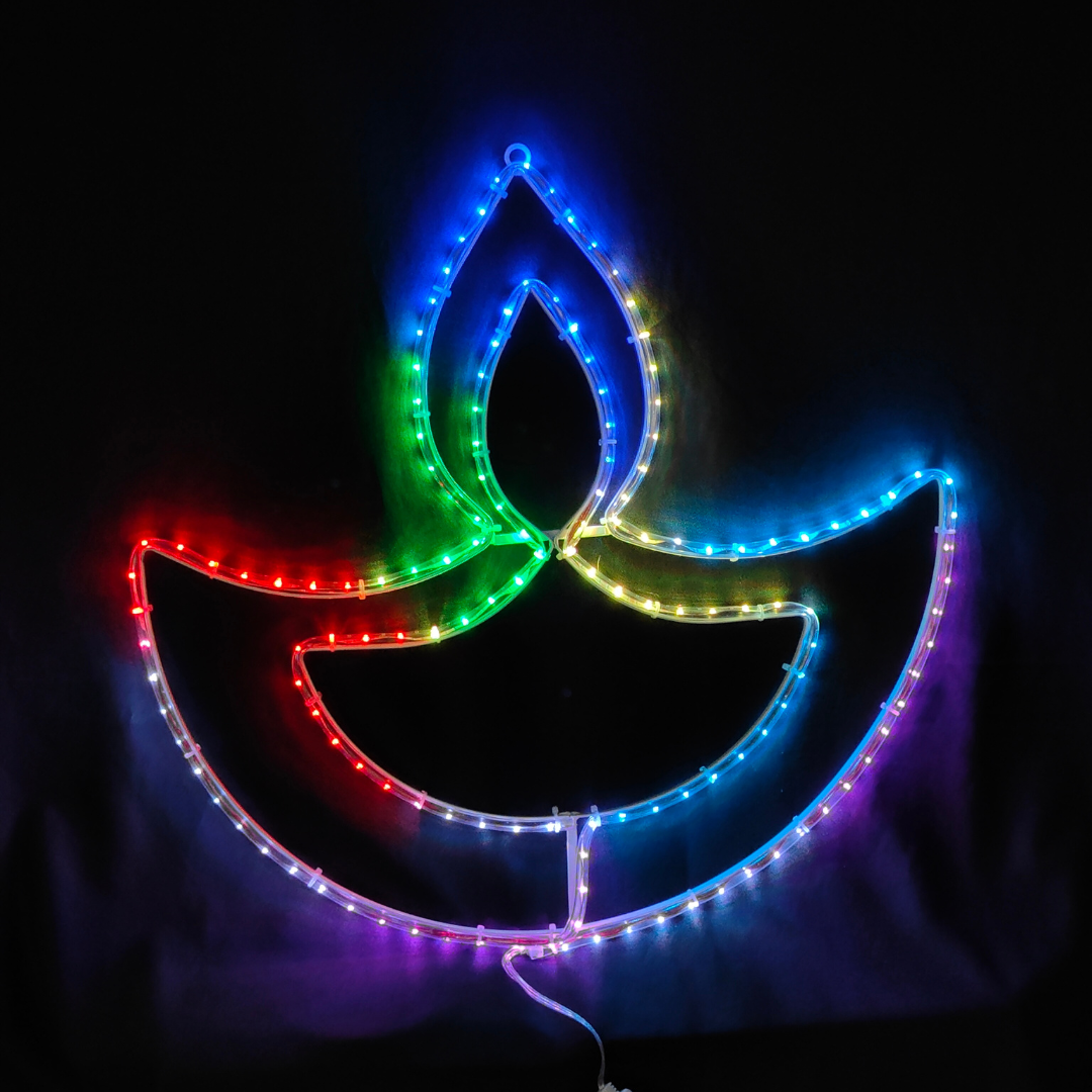 Pixel RGB LED Diya Hanging |  Neon Flex Light | 17 Modes