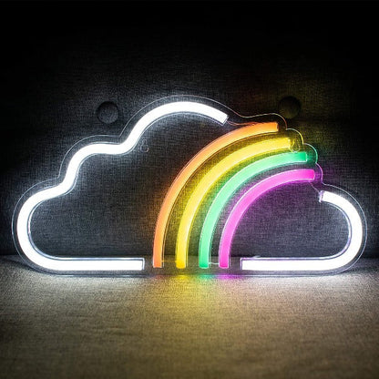 Cloud with Rainbow Neon Sign Light Wall Hanging | USB Operated