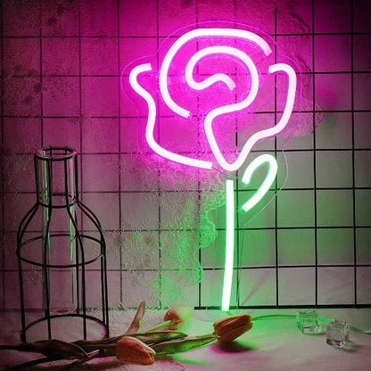 Rose Neon Sign Light Wall Hanging | USB Operated