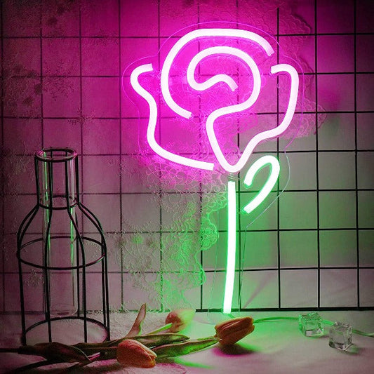 Rose Neon Sign Light Wall Hanging | USB Operated