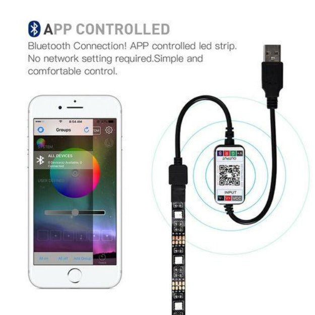 RGB LED Strip Lights USB Powered | Smart App Operated