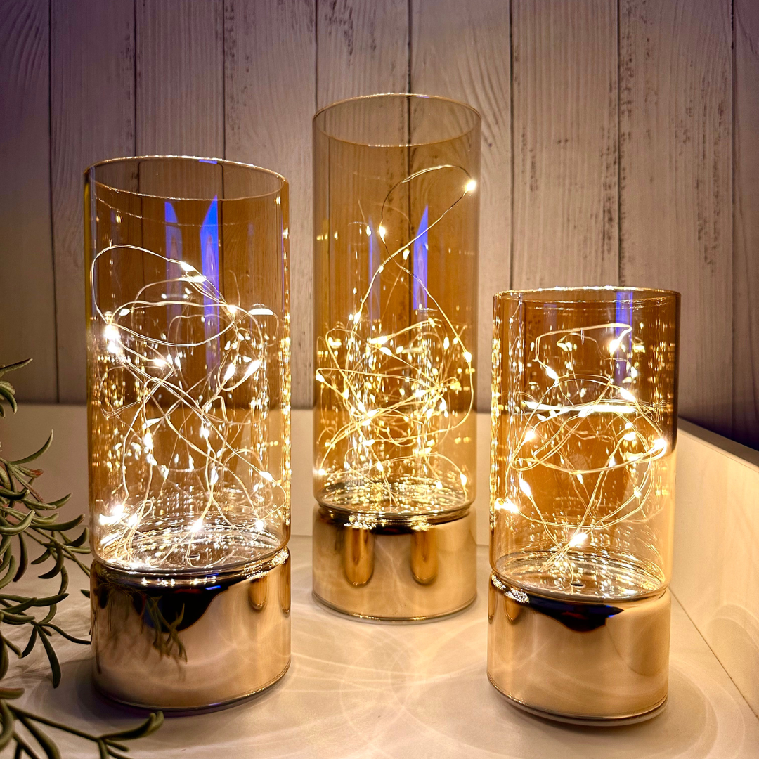Glass Table Lamps with Fairy Lights | Open Top Glass