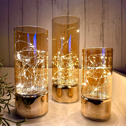 Glass Table Lamps with Fairy Lights | Open Top Glass