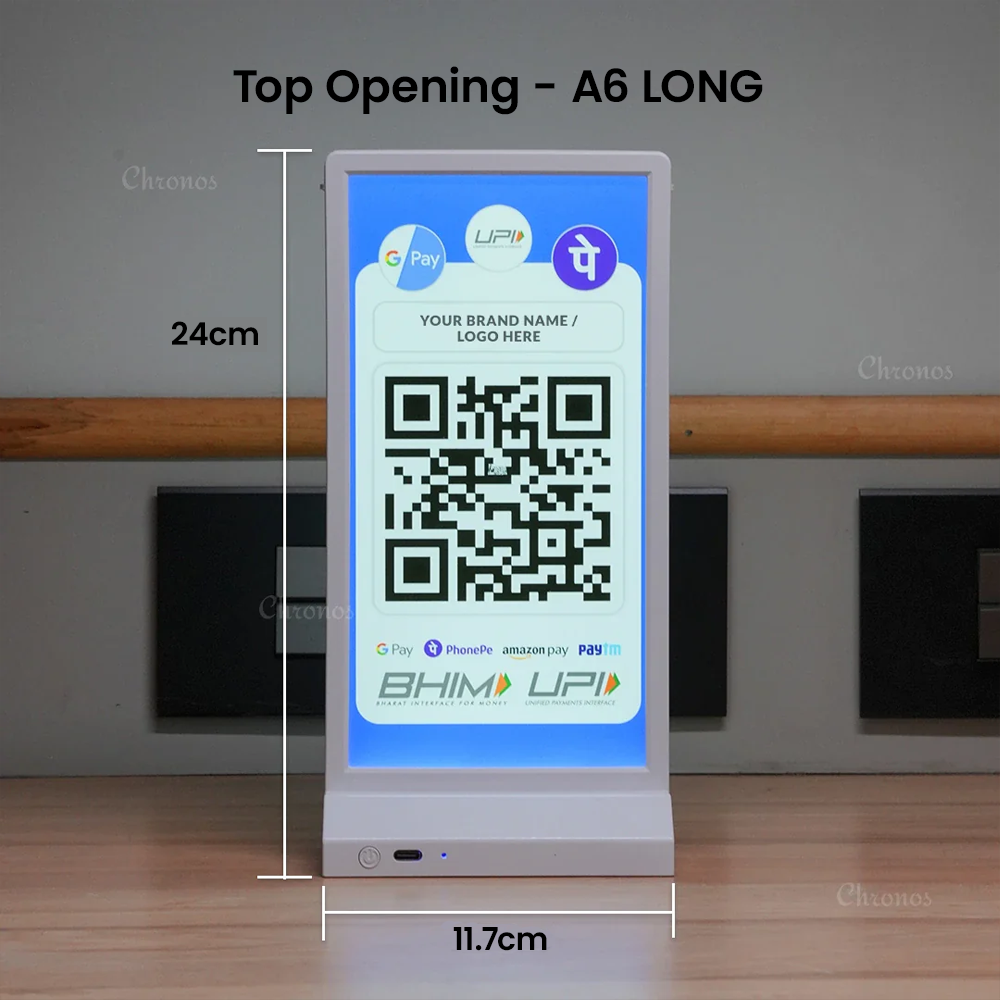 Rechargeable Dual-Sided LED Light Box | Tabletop Sign Board for Restaurants, Bars & Retail Stores – A4/A5/A6, White