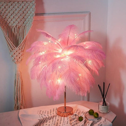 Feather Tree Table Lamp | Pink