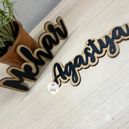 3D Wooden Name Plate