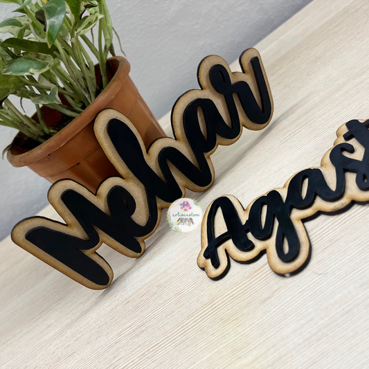 3D Wooden Name Plate