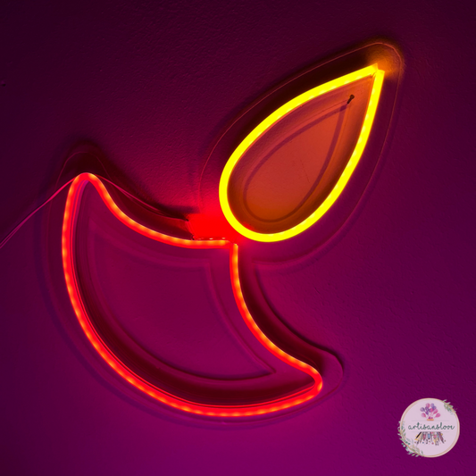 Diya Lamp Neon Diya for Wall Decor
