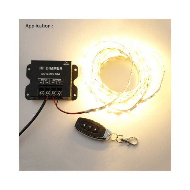 LED RF Dimmer DC12V-24V 30A with 3 Key Remote Control