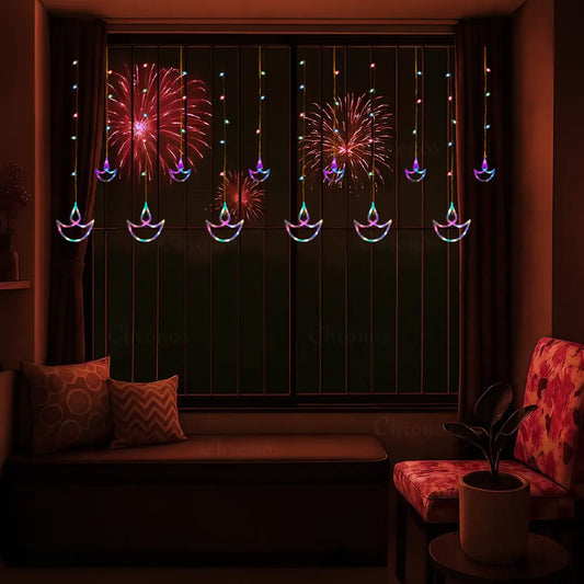 Diya Curtain Lights | Multi