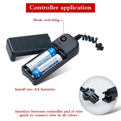 Neon Electroluminescent EL Wire Lights | 2AA Battery Operated