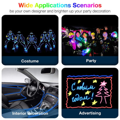 Neon Electroluminescent EL Wire Lights | 2AA Battery Operated