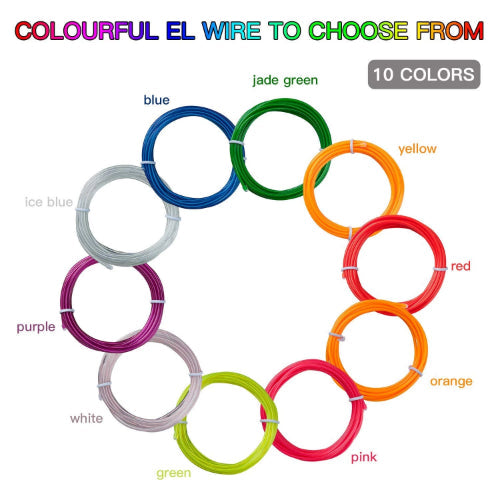 Neon Electroluminescent EL Wire Lights | 2AA Battery Operated