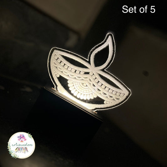 Acrylic LeD Diya - Set of 2