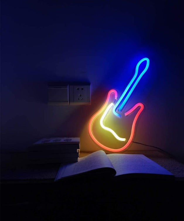 Guitar Neon Sign Light Wall Hanging | USB Operated