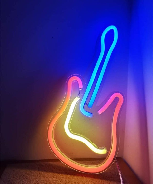 Guitar Neon Sign Light Wall Hanging | USB Operated