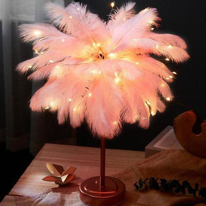 Feather Tree Table Lamp | Pink