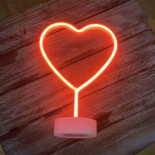 Heart Neon Sign Table Lamp | Battery & USB Operated