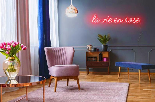 La vie en Rose Neon Sign Light