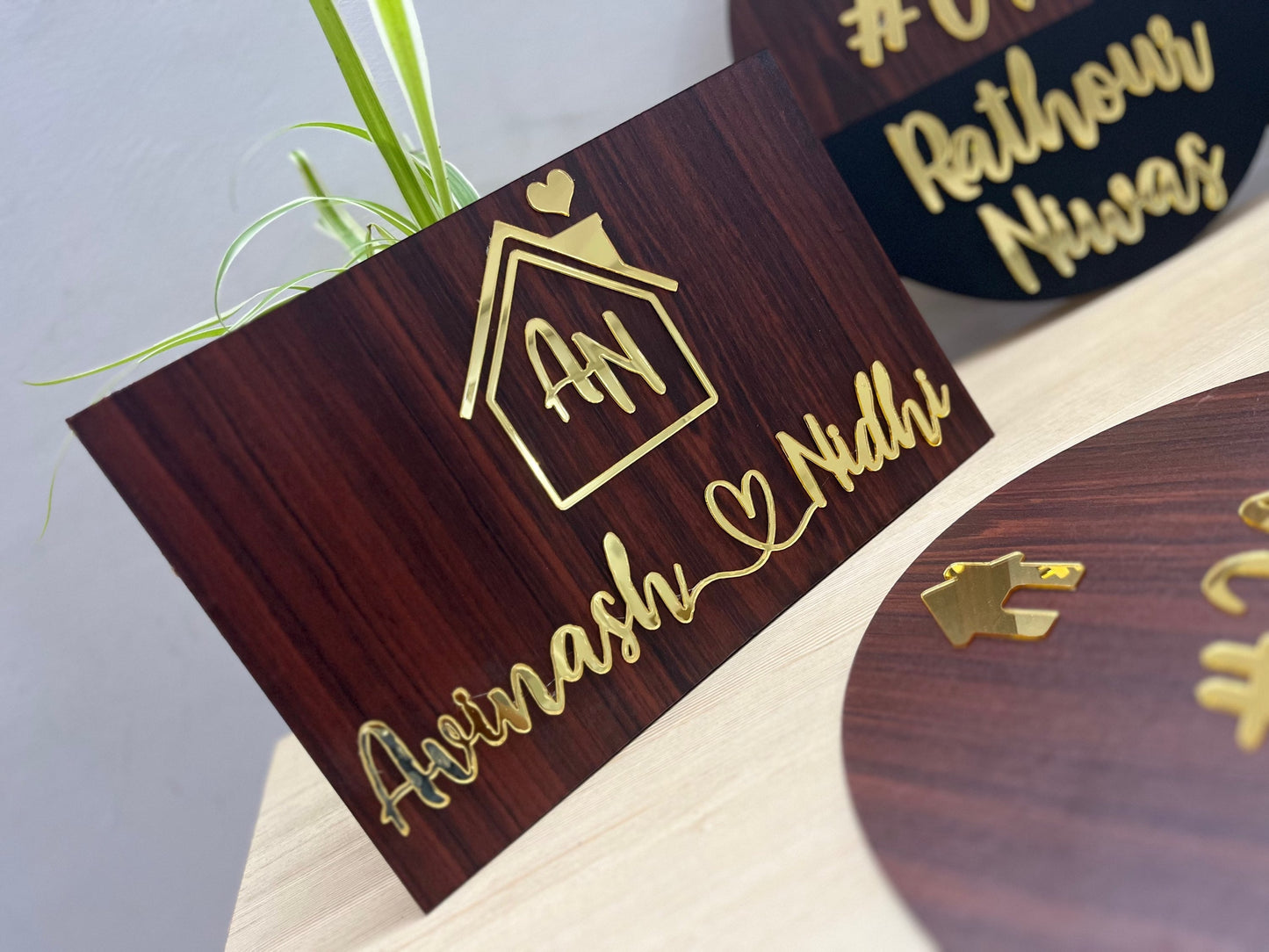Wooden House Name plate