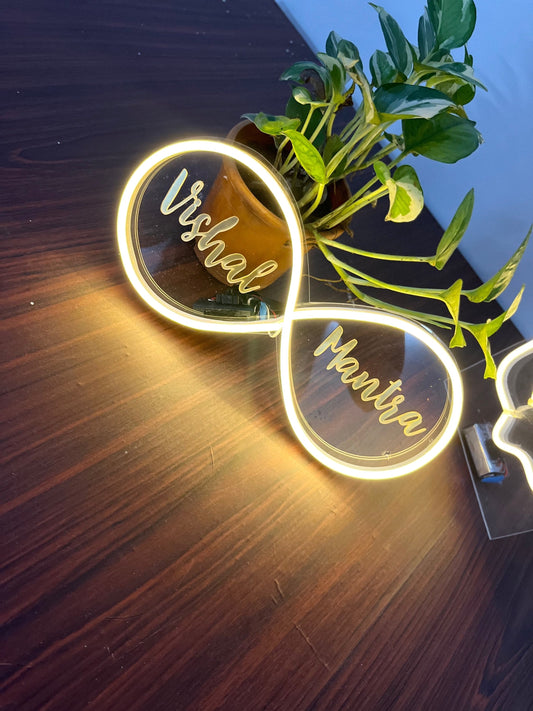 Neon infinity lit lamp