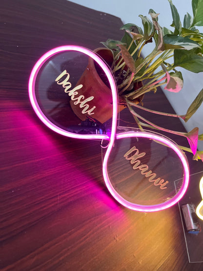 Neon infinity lit lamp