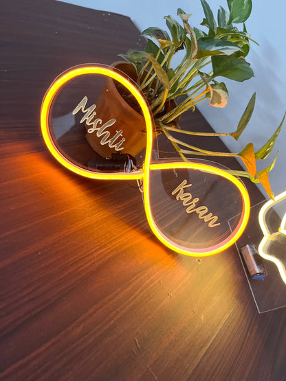 Neon infinity lit lamp