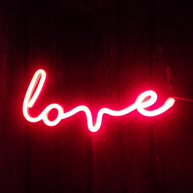 Quirky Love Neon Sign Wall Hanging Light | Battery & USB Operated
