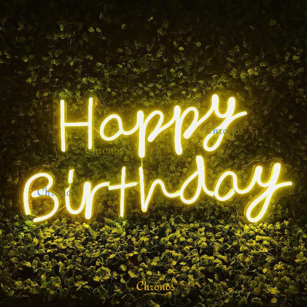 Mini Happy Birthday Neon Sign Light | 12" x 24"