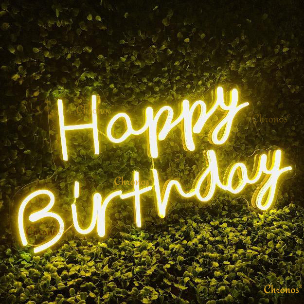 Mini Happy Birthday Neon Sign Light | 12" x 24"