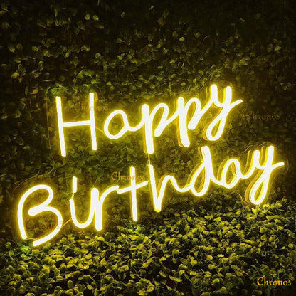 Mini Happy Birthday Neon Sign Light | 12" x 24"