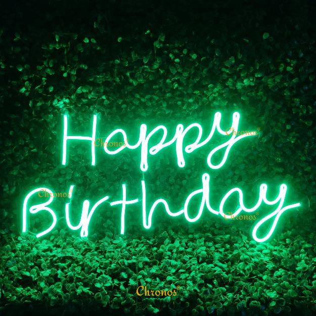 Mini Happy Birthday Neon Sign Light | 12" x 24"