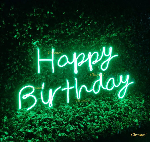 Mini Happy Birthday Neon Sign Light | 12" x 24"