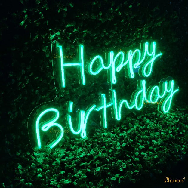 Mini Happy Birthday Neon Sign Light | 12" x 24"