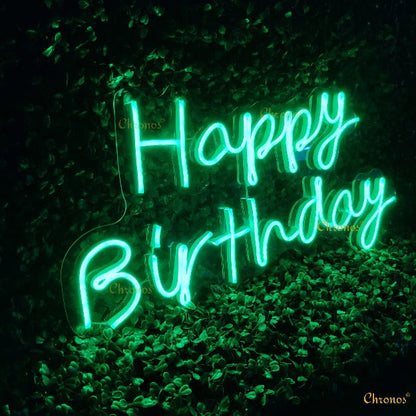 Mini Happy Birthday Neon Sign Light | 12" x 24"