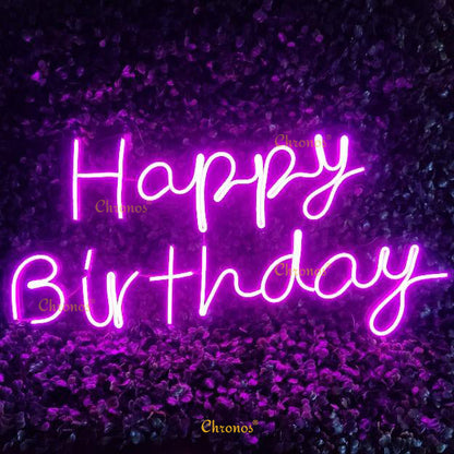Mini Happy Birthday Neon Sign Light | 12" x 24"