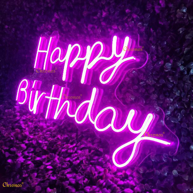 Mini Happy Birthday Neon Sign Light | 12" x 24"
