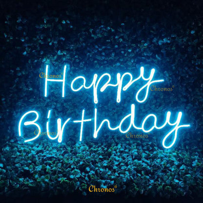 Mini Happy Birthday Neon Sign Light | 12" x 24"