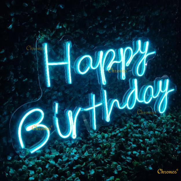 Mini Happy Birthday Neon Sign Light | 12" x 24"